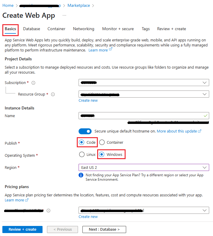 Create Web App